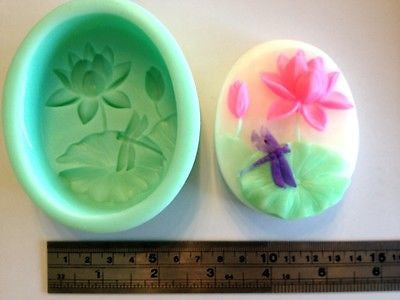 Dragonfly on Lotus Oval Silicone Mould LAST ONE SPECIAL